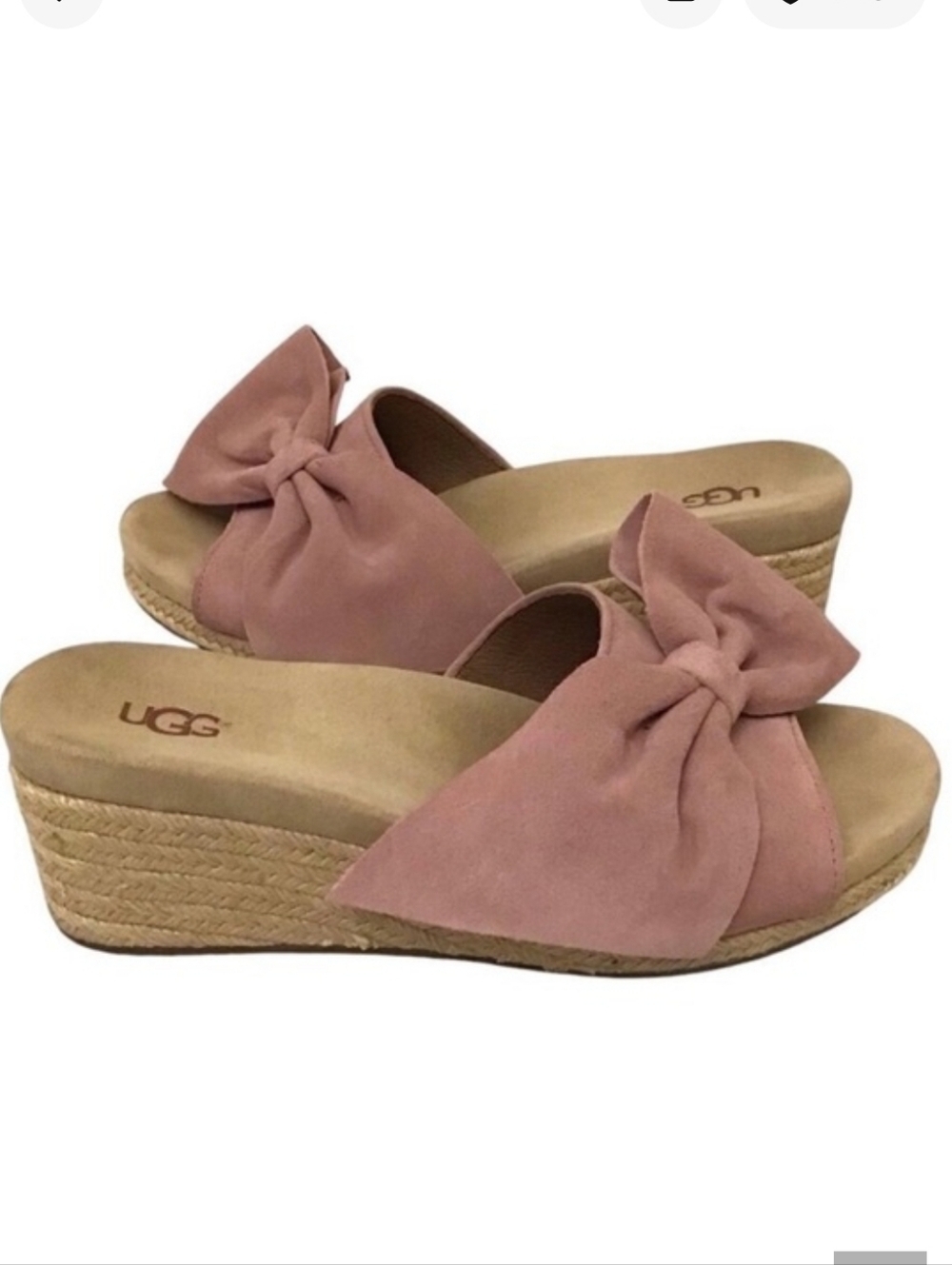 UGG JAYCEE ARROYO WEDGE ESPADRILLES SLIP ON SHOES sz US 8 In Pink Dawn